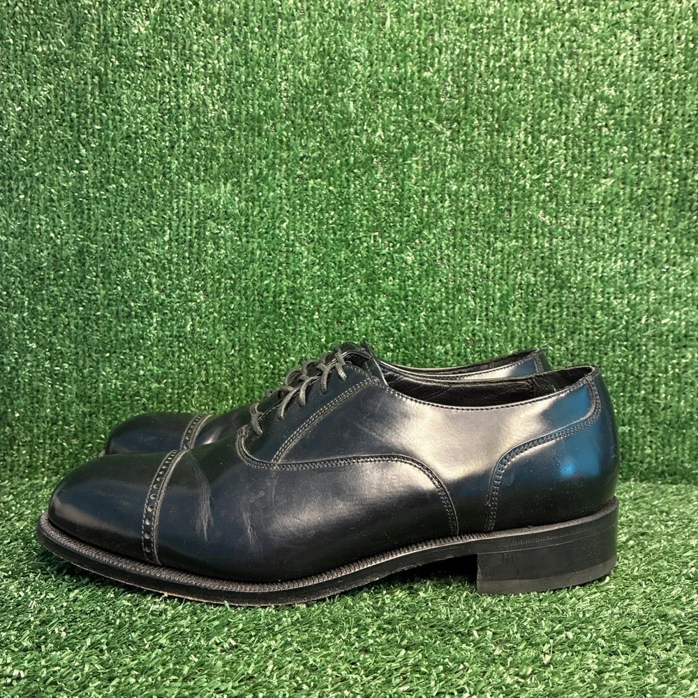 Florsheim 17067 Cap Toe Brogue Oxford Leather Formal Dress Shoes Black Mens 9 D